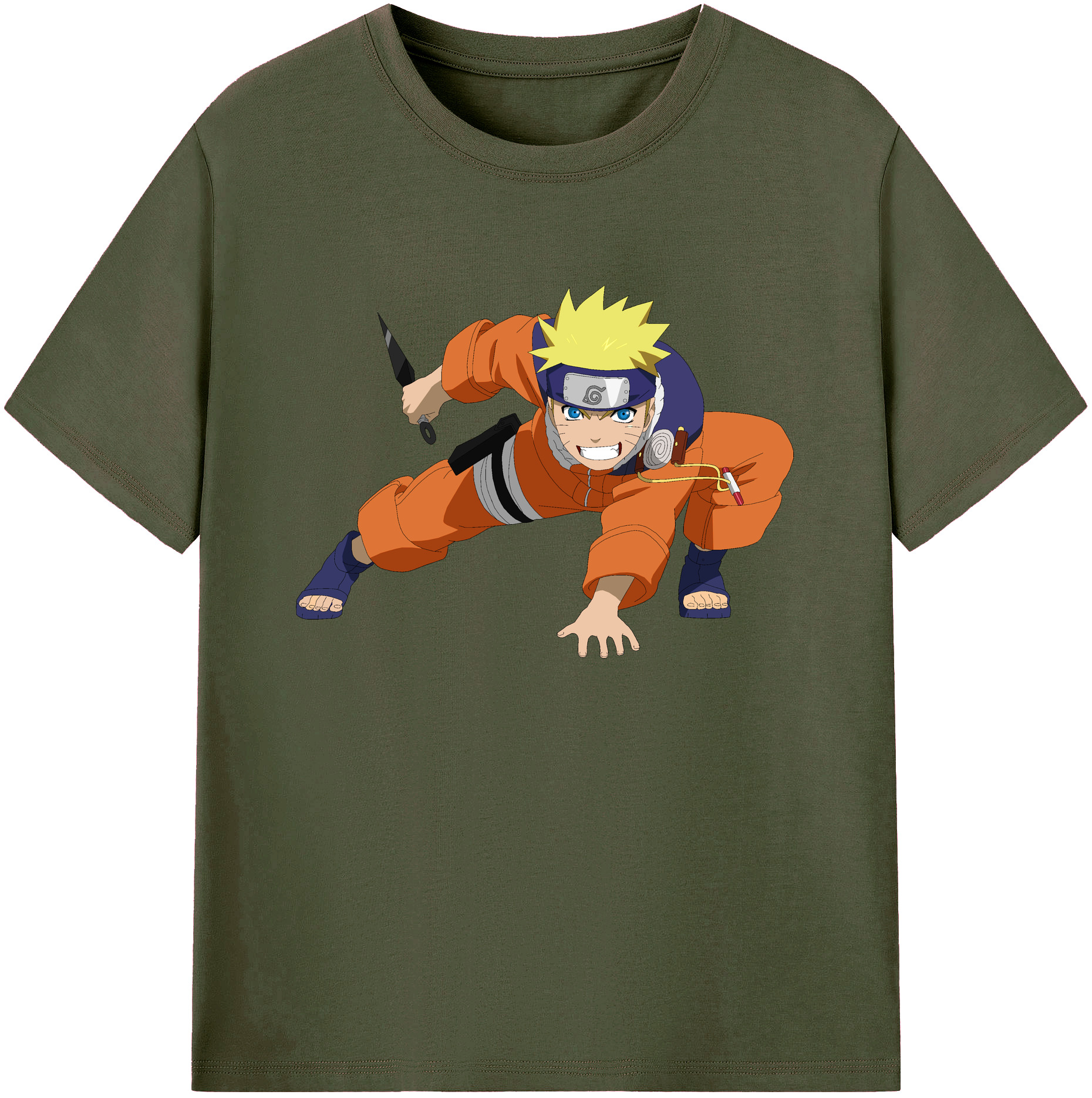 （画像用） NARUTO -ナルト- うずまき ナルト Uzumaki Naruto 綿100％ メンズ半袖Tシャツ｜肌触りやわらか＆通気性